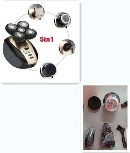 5-in-1 Electric Shaver for Men with 5 Floating Blades, Waterproof and Rechargeable
