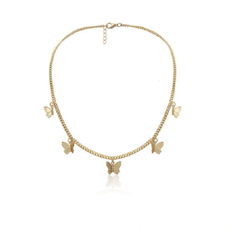 Fashion OL All-match Insect Style Pendant Necklace in gold and silver finishes with adjustable chain
