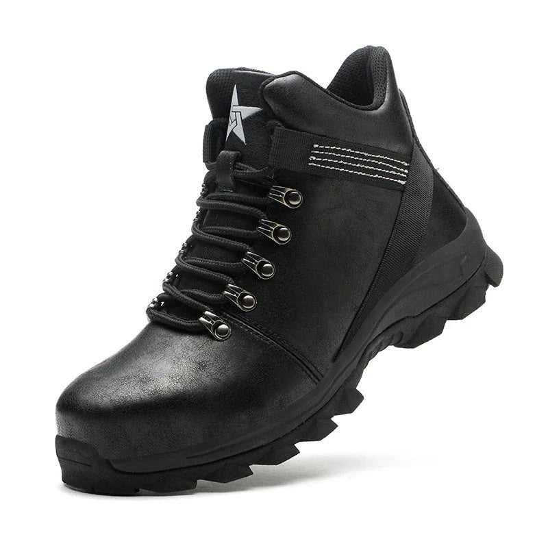 Men's steel toe work boots with puncture-resistant and breathable construction for maximum safety and comfort on the job site