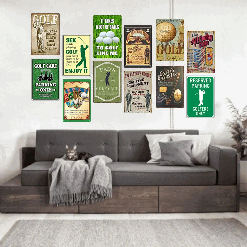 Retro American style tin painting wall decoration 30x20cm
