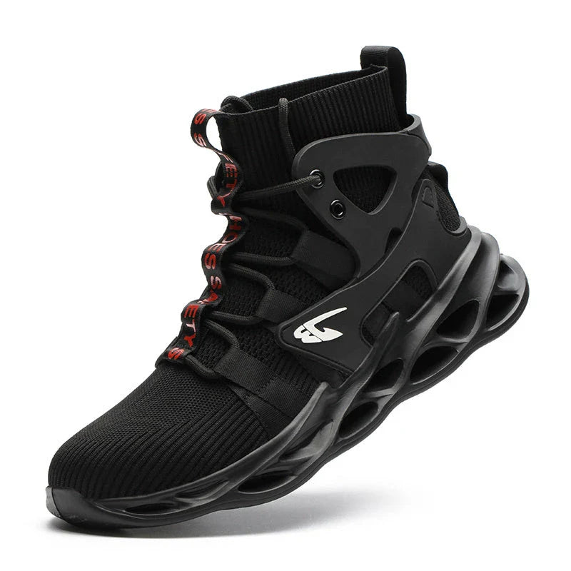 Men's steel toe work boots with puncture-resistant and breathable construction for maximum safety and comfort on the job site