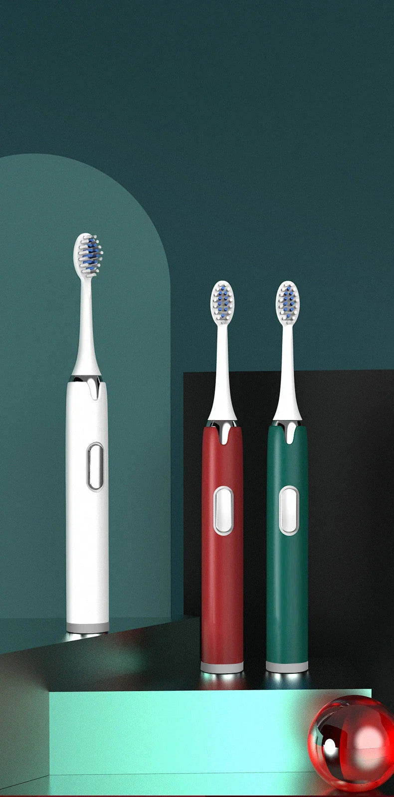 A sleek and modern sonic electric toothbrush with a waterproof, customisable design for superior oral hygiene.