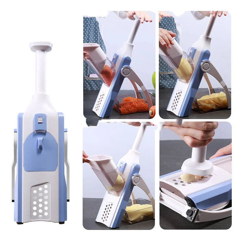 Premium Multifunctional Vegetable Slicer and Chopper with Stainless Steel Blades and Durable ABS Construction