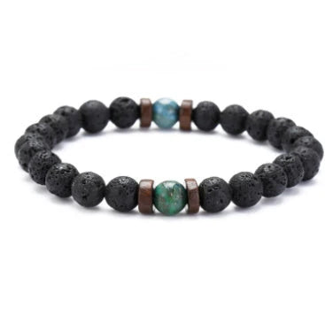 Stylish volcanic stone bracelet in various colors and designs for men