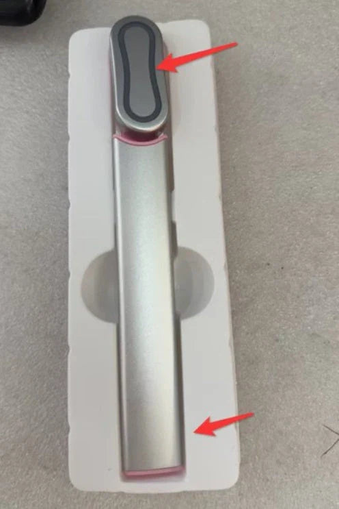 Rejuvenating eye massager with microcurrent, red light therapy, and vibration for youthful, radiant skin