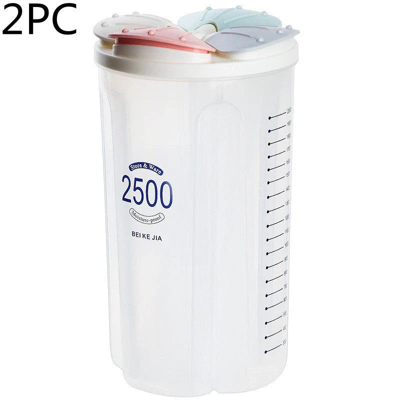 Premium food storage containers with airtight lids, designed to keep cereals, grains, and other dry goods fresh and organised