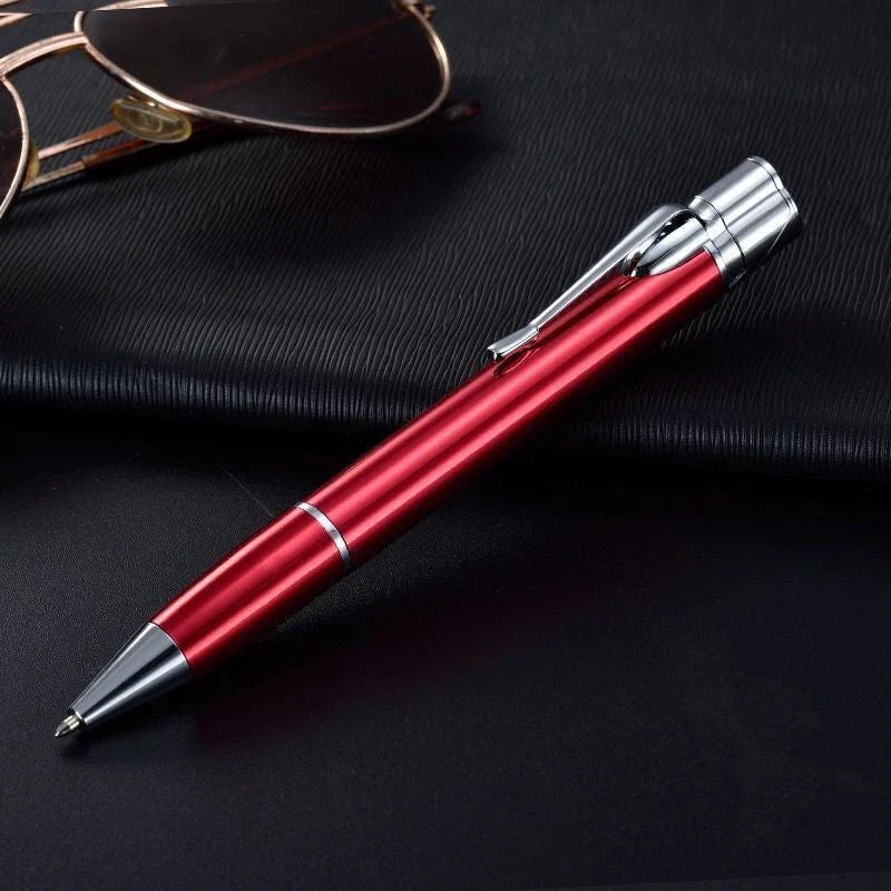 Premium metal pen lighter with a powerful windproof flame, refillable butane design, and compact portable size for outdoor adventures and everyday use