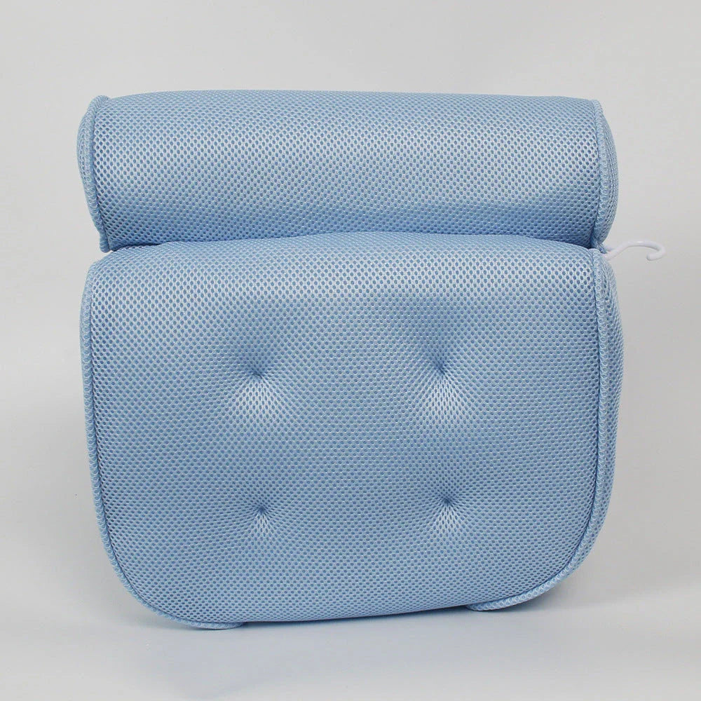 Luxury therapeutic bath pillow with 3D mesh, orthopaedic support, and powerful suction cups for ultimate relaxation and comfort