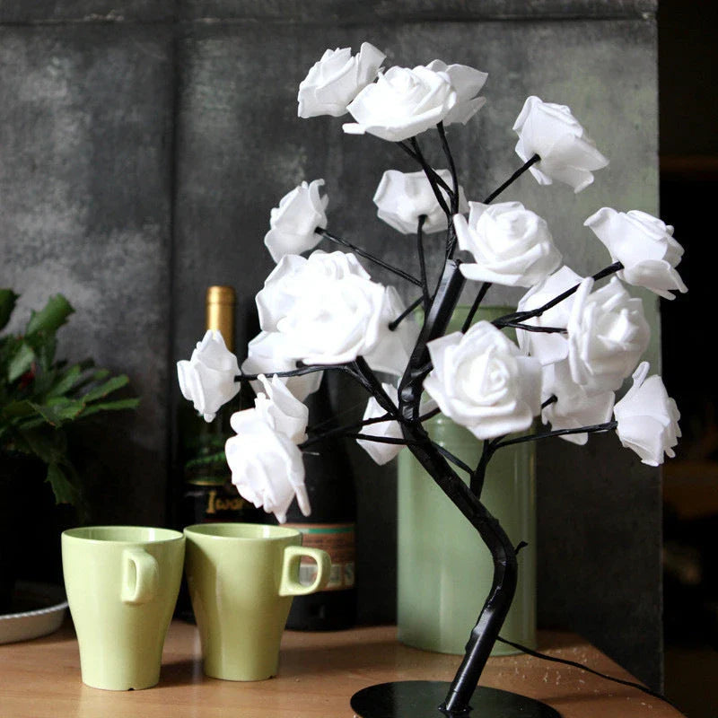 Enchanting Rose Flower Lamp with warm, soothing lighting and USB/battery power options for versatile home decor