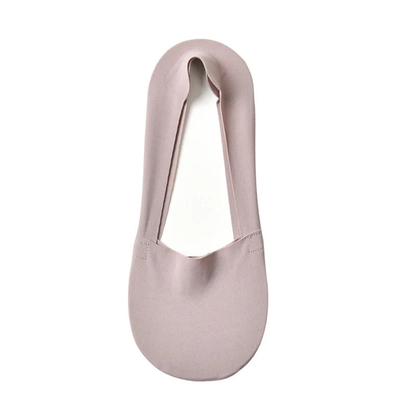 Silicone Non-Slip Shallow Boat Socks for Ladies in various colors, including black, skin, khaki, silver, and more.
