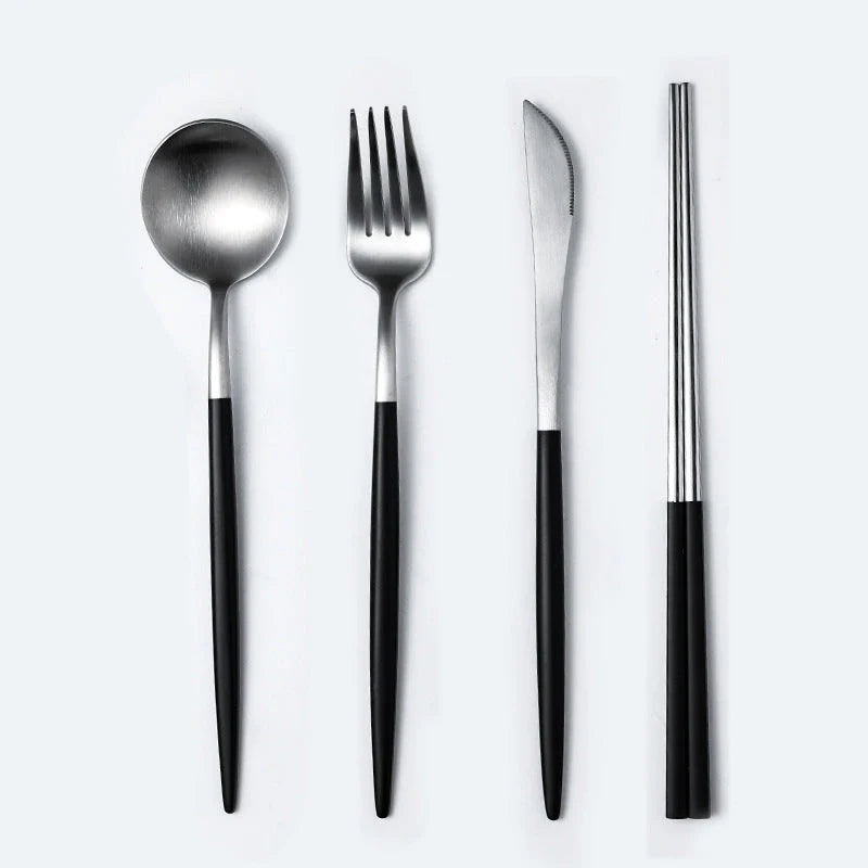 Premium 20-piece stainless steel cutlery set with mirror-polished finish, ergonomic design, and elegant gift box