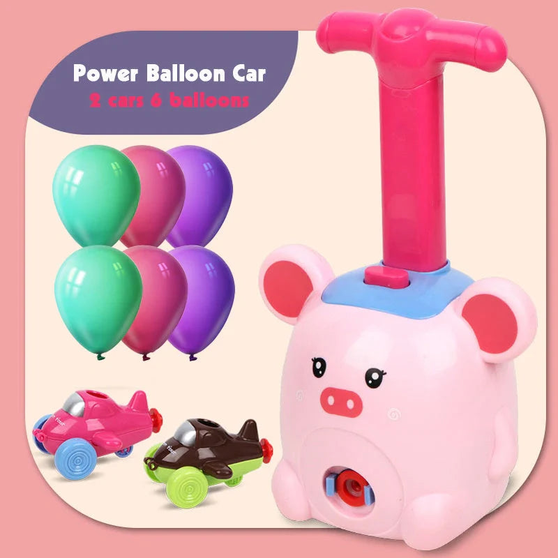 Inertia Flying Power Balloon Car in six vibrant designs, made from safety plastic