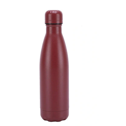 Insulated stainless steel water bottle with rubber painted surface in various colours