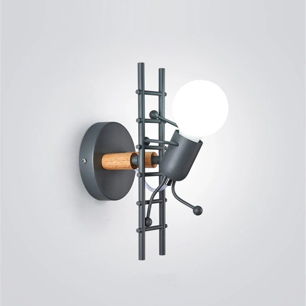 Retro LED Wrought Iron Villain Creative Climbing Stairs Lights in black, green, and white