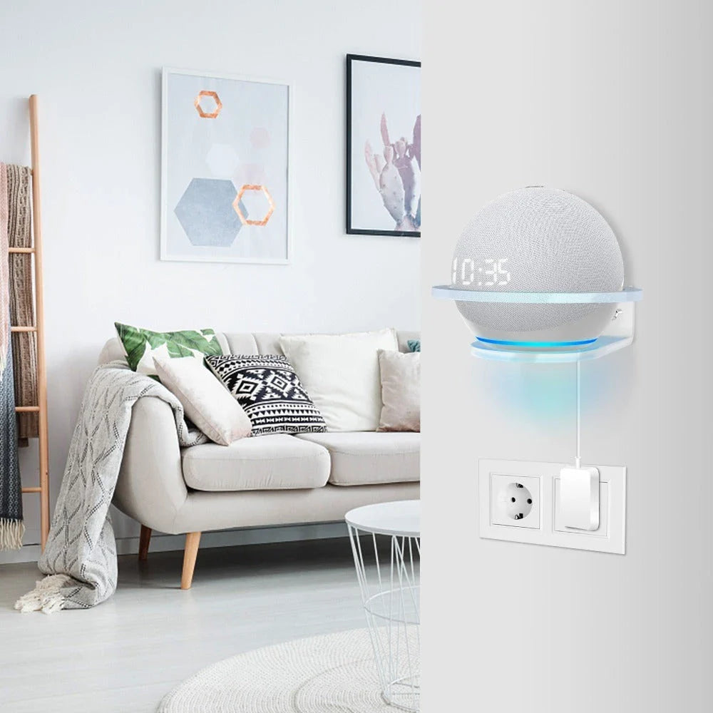 Stylish wall mount bracket designed for the Echo Dot 4 smart speaker, featuring a modern design and easy installation