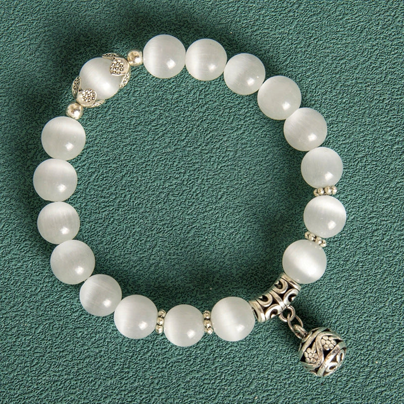 Elegant 10mm hollow ball Korean-style crystal opal bracelet in various colours