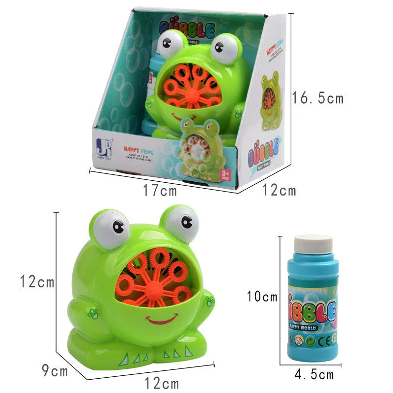 Creative Frog Automatic Bubble Machine Gun with lights and music, safe for children