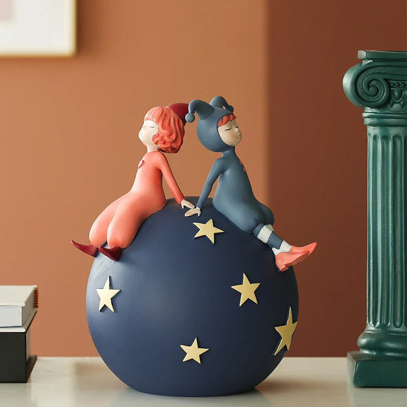Charming resin elf figurine ornaments with vibrant colors and intricate details, perfect for adding a touch of whimsical magic to your home decor