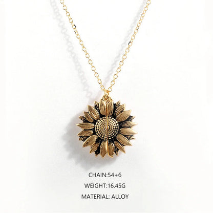Elegant Sunflower Double-layer Lettering Necklace in various colours