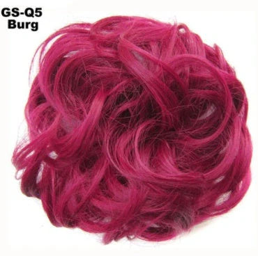 Synthetic wavy curly messy hair bun for women, 12cm diameter, high temperature wire