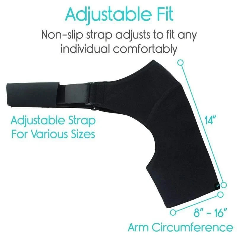 Adjustable neoprene shoulder support brace for dislocation and arthritis pain relief