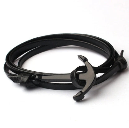 Anchor Bracelet featuring a nautical symbol on a cotton-linen rope
