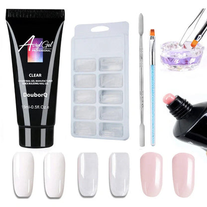 DIY Nail Art Polish Kit with various colours and tools for creative manicures at home