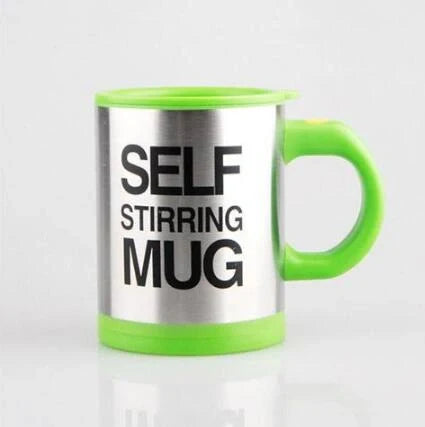 304 stainless steel self-stirring mug with magnetic mixer in various colours