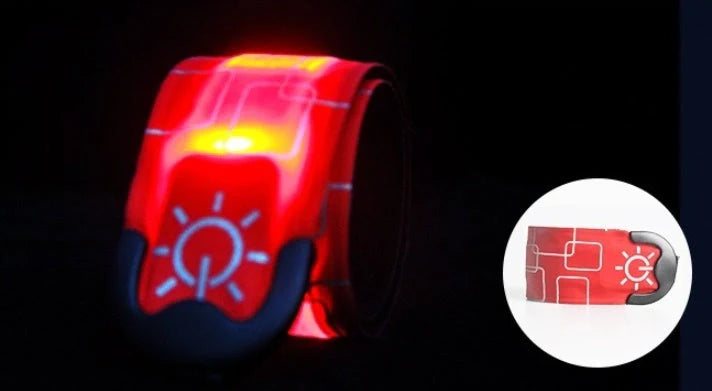 Rechargeable Nylon LED Sports Bracelet for night safety with bright illumination