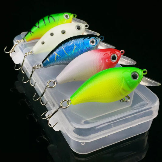 WALK FISH 5Pcs Fishing Lure Set with five vibrant minnow baits for effective fishing