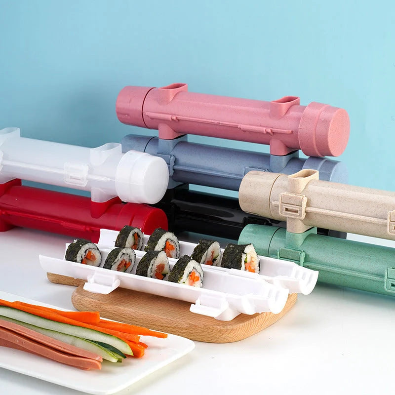 DIY Sushi Making Kit with Quick Sushi Bazooka in various colours for easy home sushi preparation