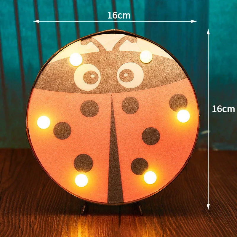 Halloween LED Light Pumpkin Ladybug Bat Head Outdoor Decorative Modeling Lights