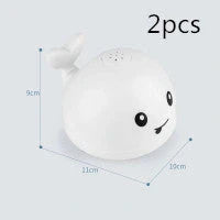 Electric induction whale spray toy for baby bath time with automatic water spray and lights