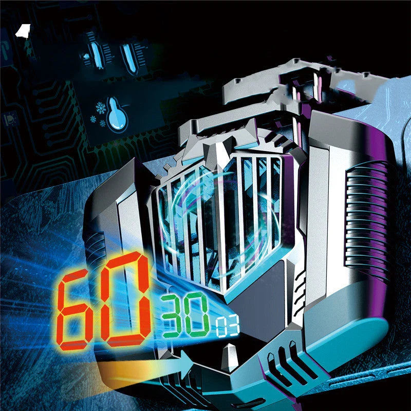 Powerful mobile phone cooling fan with dual cooling channels, ice porcelain, and aluminum alloy construction for seamless gaming performance
