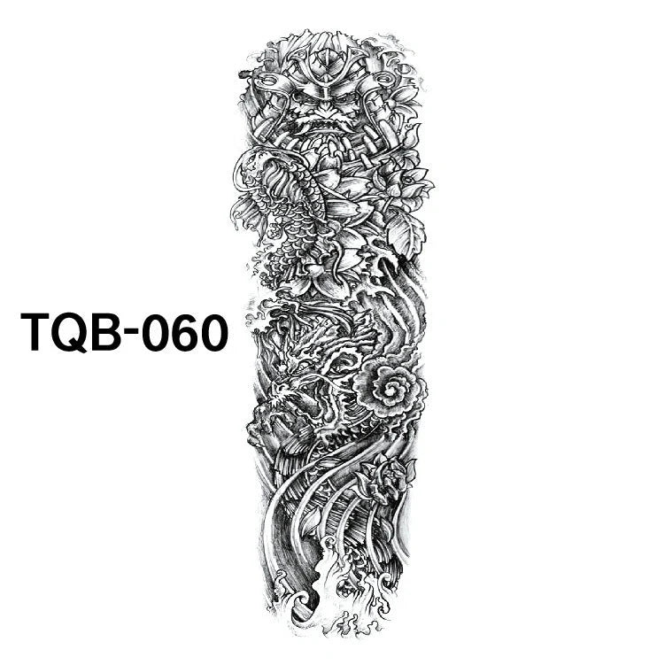Waterproof Full Arm Tattoo Sticker in various colours for temporary body art