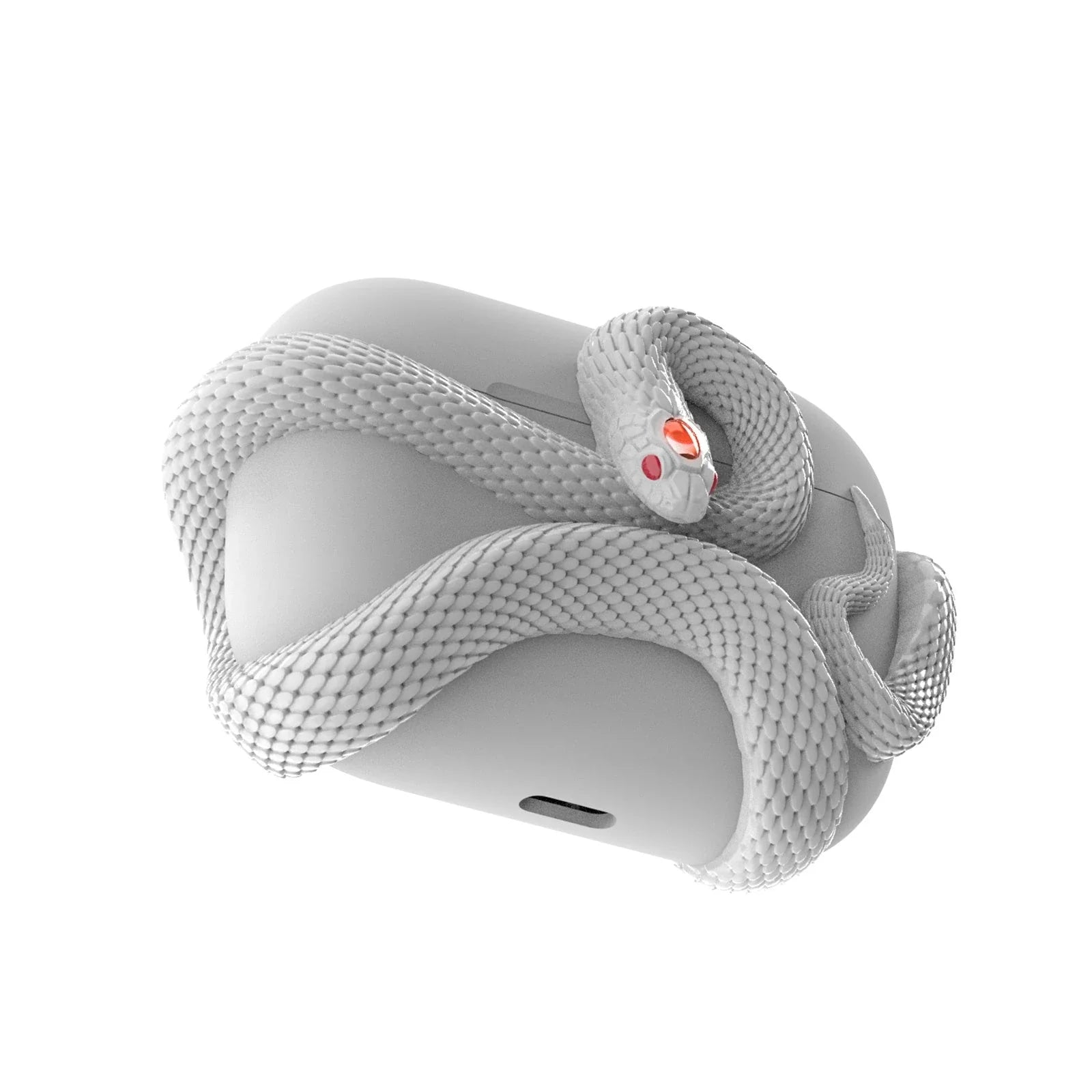 Spooky AirPods Pro case with creepy snake design, offers superior protection for wireless earphones