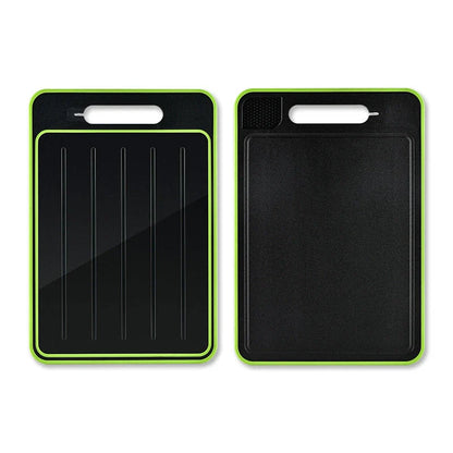 Versatile cutting board with dual-sided design, grinding teeth, and built-in whetstone for efficient chopping, grinding, and knife sharpening in the kitchen