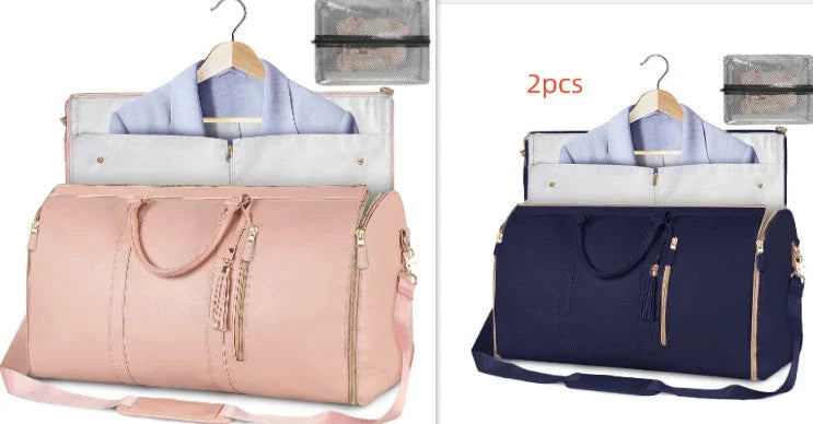 Versatile travel duffel bag for women with waterproof and foldable design, available in various color options