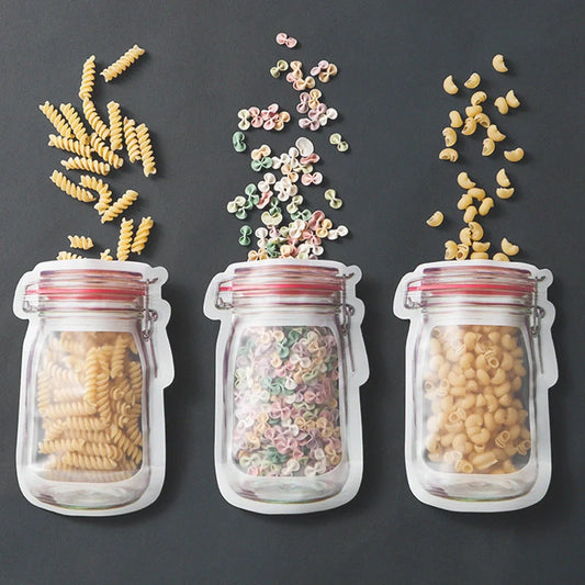 Reusable waterproof sealed snack storage bag with zipper, 1L capacity