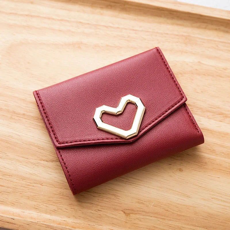 Short style tri-fold wallet with zipper coin purse for women in various colours