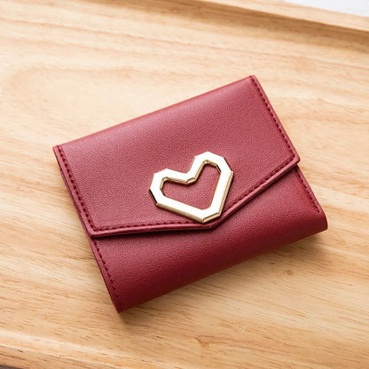 Short style tri-fold wallet with zipper coin purse for women in various colours