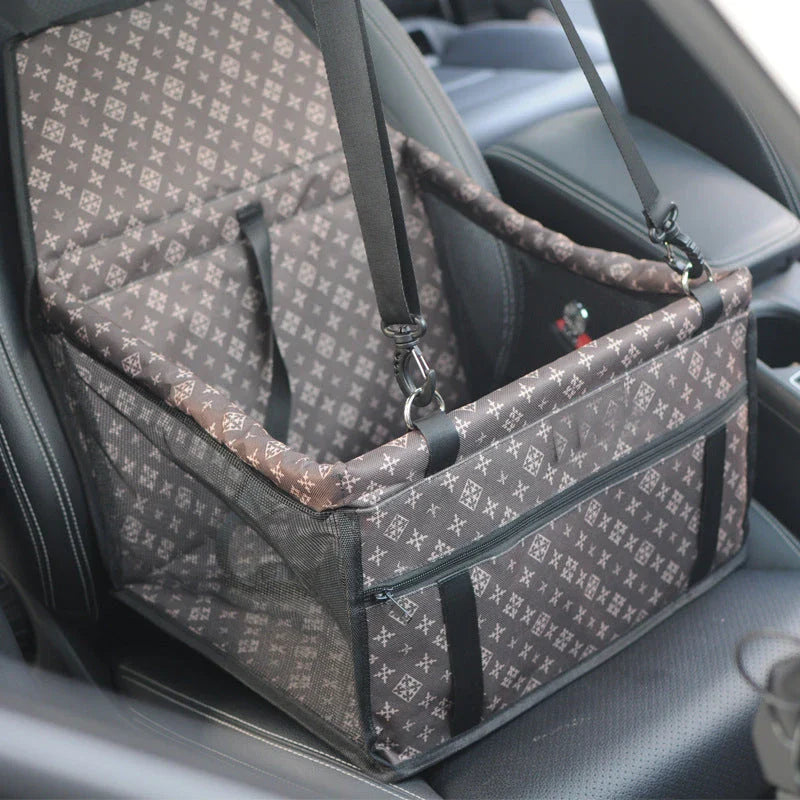 Robust pet car seat cover with double-layer protection, made of high-quality polyester and Oxford cloth for durability and comfort