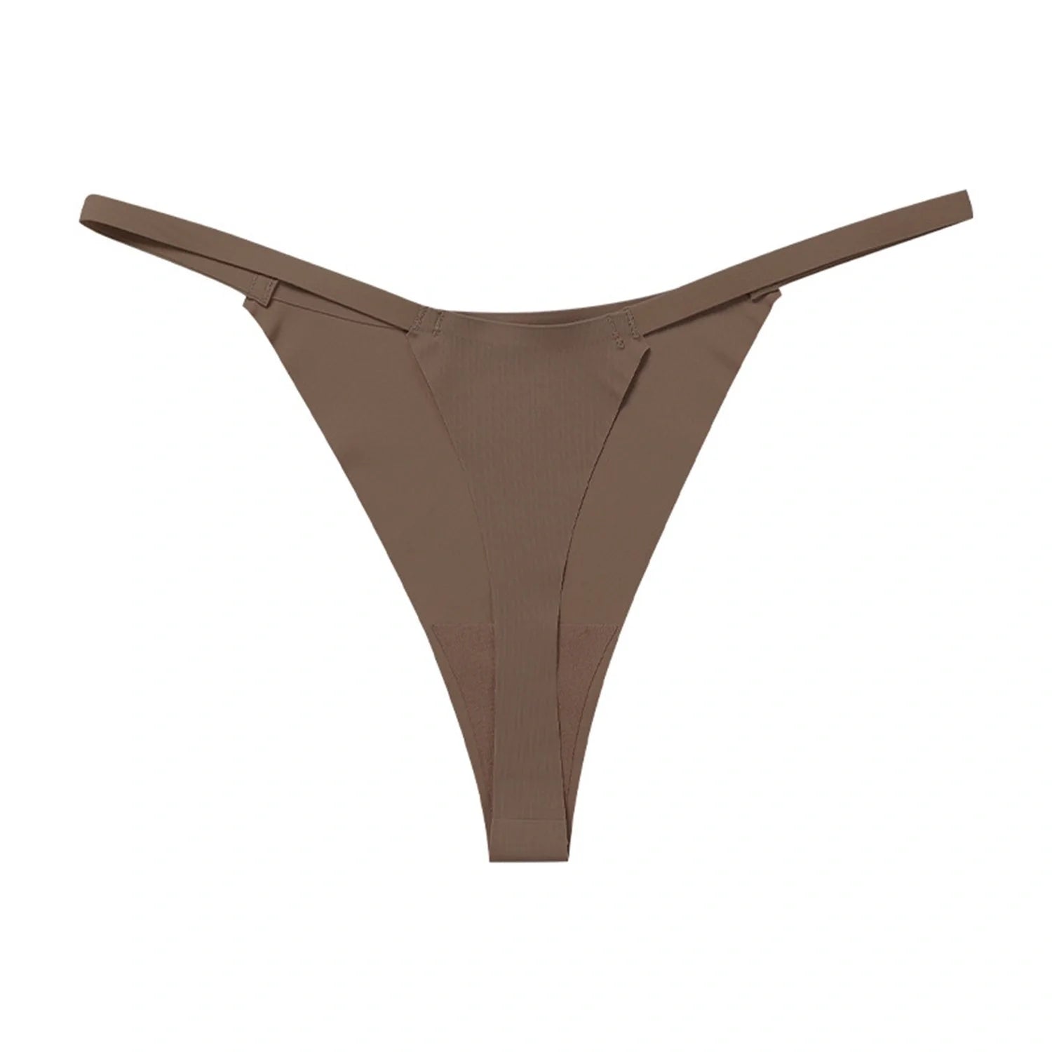 Low waist ice silk seamless T-back female underwear set in multiple colours