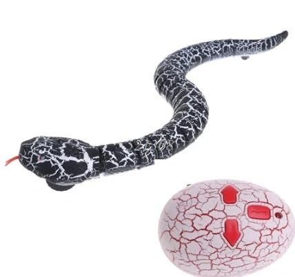 Realistic remote control toy snake with retractable tongue and swinging tail