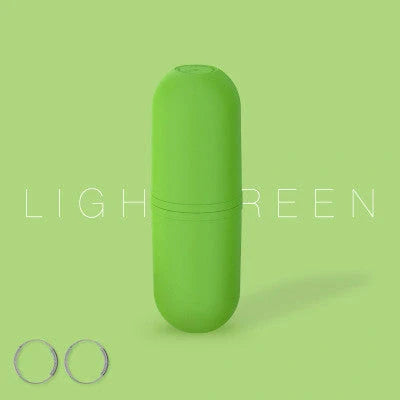 Capsule-shaped travel bottle in various colours with leak-proof design