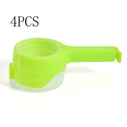 Premium food preservation clip with airtight seal and wide pouring spout to keep snacks fresh