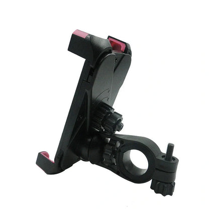 Black bicycle mobile phone holder with tough nylon support and four-legged lock