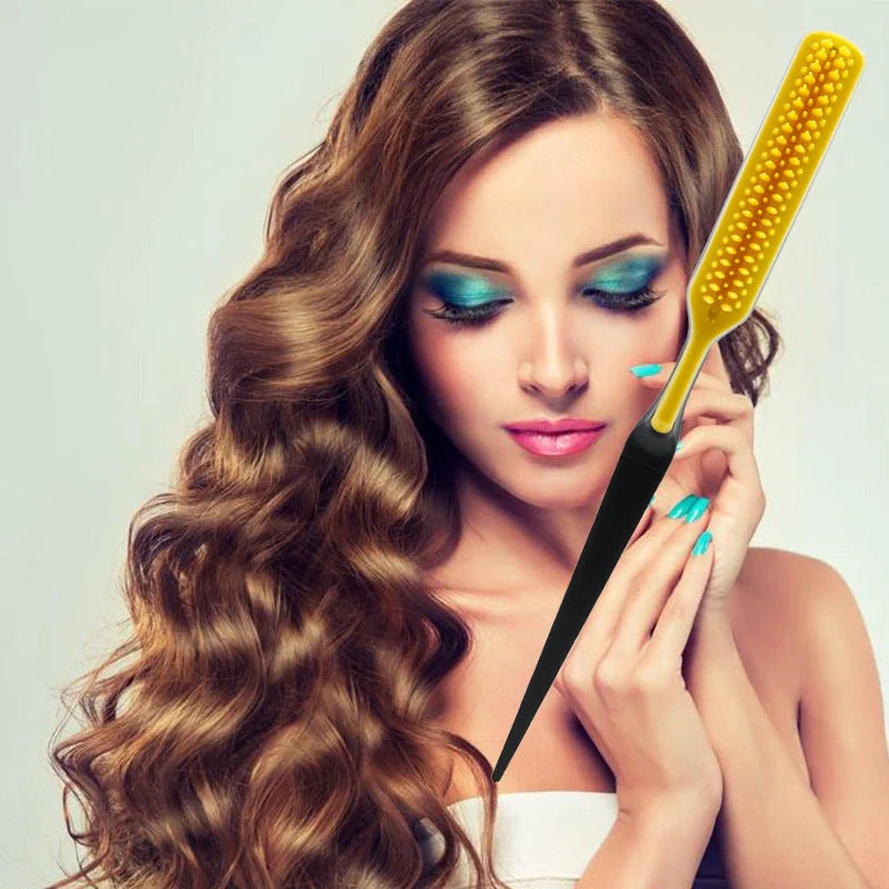 Fluffy shaped styling comb in vibrant colours for gentle hair detangling