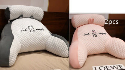 Plush lumbar cushion with ergonomic design for comfortable back and neck support on sofa, chair, and bed