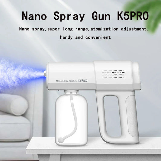 Premium disinfectant mist sprayer with nano-atomisation technology, ideal for home and car cleaning and sanitisation